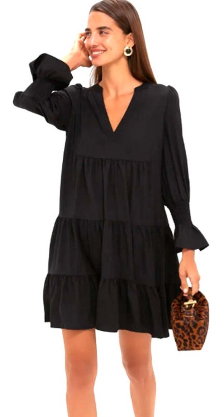 Pomander Place Crepe Kenzo Tiered Swing Dress Minimalist Size S